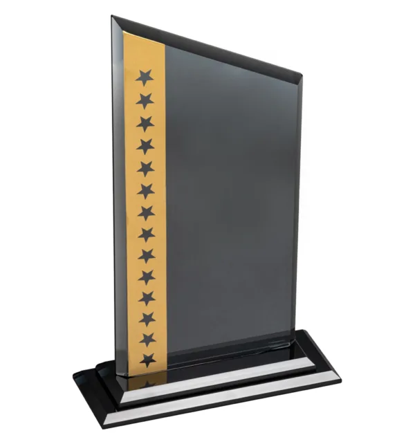 Κρυστάλλινo Βραβείο 15x25cm με Χρυσό Σχέδιο με Αστέρια κωδ. EKT-315