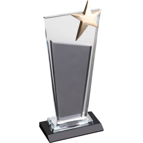 Κρυστάλλινo Βραβείο με Χρυσό Αστέρι 11x26cm κωδ. EKT-215