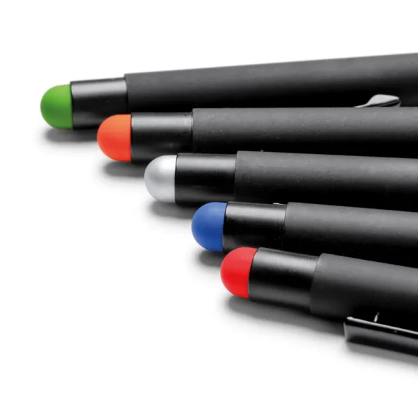 Μεταλλικό Στυλό Διαρκείας Μαύρο με Χρωματιστή Ακίδα Αφής 100 τεμ. κωδ. 0555-335