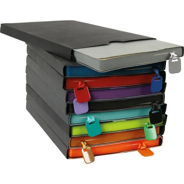 Σημειωματάριο Flexy από Δερματίνη με Βαμμένες Άκρες & Μεταλλική Λεπτομέρεια 13x21cm κωδ. KAD