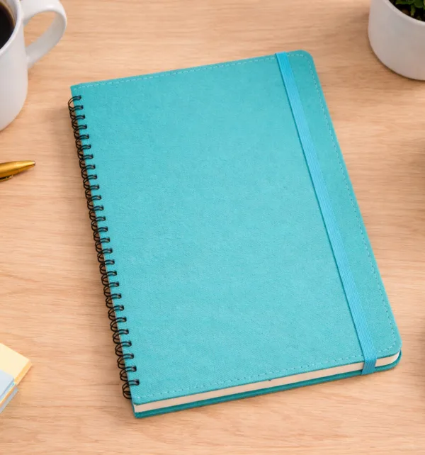 Σημειωματάριο από Πυρογραφική Δερματίνη με Κρυφό Spiral 15x21,5cm Ριγέ κωδ. Sirk