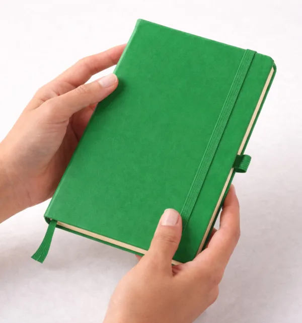 Σημειωματάριο από Πυρογραφική Δερματίνη με Λάστιχο 13x21cm Ριγέ κωδ. TOP