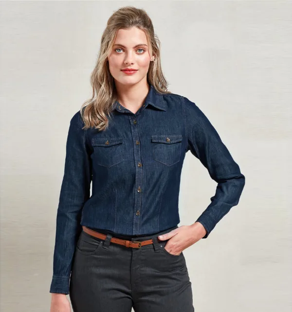 Premier Γυναικείο Τζιν Μακρυμάνικο Πουκάμισο 155gr κωδ. PR322 Premier Γυναικείο Τζιν Μακρυμάνικο Πουκάμισο 155gr κωδ. PR322