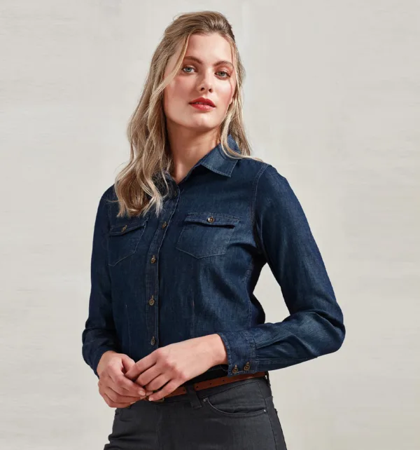 Premier Γυναικείο Τζιν Μακρυμάνικο Πουκάμισο 155gr κωδ. PR322