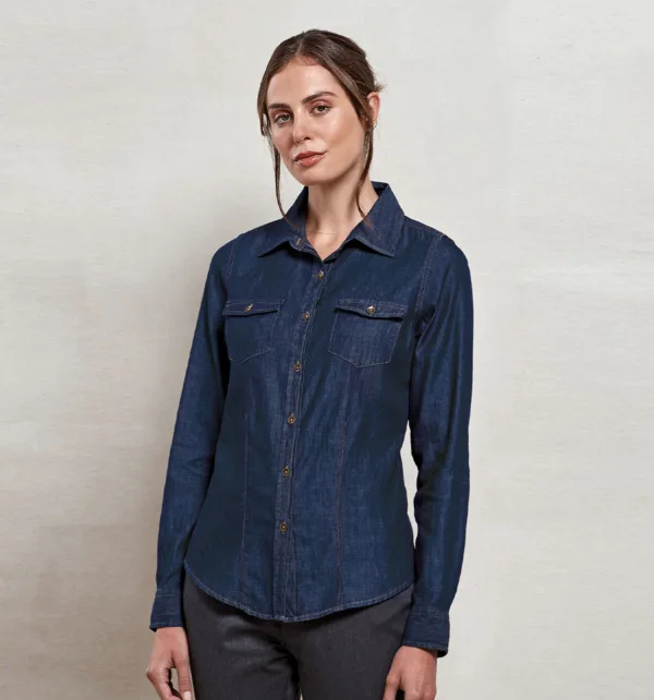 Premier Γυναικείο Τζιν Μακρυμάνικο Πουκάμισο 155gr κωδ. PR322 Premier Γυναικείο Τζιν Μακρυμάνικο Πουκάμισο 155gr κωδ. PR322
