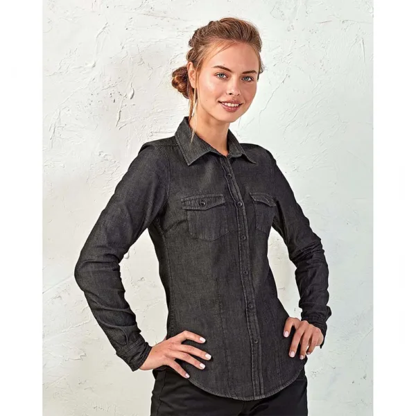 Premier Γυναικείο Τζιν Μακρυμάνικο Πουκάμισο 155gr κωδ. PR322 Premier Γυναικείο Τζιν Μακρυμάνικο Πουκάμισο 155gr κωδ. PR322