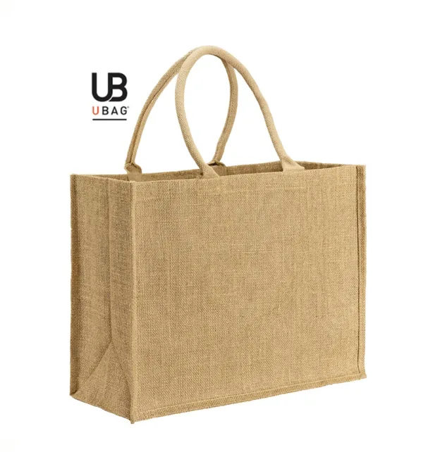 U-BAG Cortina Τσάντα Αγοράς από Γιούτα και Χρυσή Κλωστή κωδ. C874