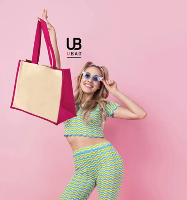 U-BAG Sunset Τσάντα Αγοράς από Βαμβάκι και Γιούτα 320gr κωδ. SU412