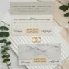 Δίπτυχο Προσκλητήριο Γάμου με Σχέδιο Μάρμαρο κωδ. 9244