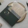 Διάφανο PVC Προσκλητήριο Γάμου Tropical με Πράσινο Φάκελο & Χρυσοτυπία κωδ. 9258