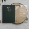 Διάφανο PVC Προσκλητήριο Γάμου Tropical με Πράσινο Φάκελο & Χρυσοτυπία κωδ. 9258