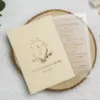 Διάφανο PVC Προσκλητήριο Γάμου με Μπεζ Φάκελο και Χρυσές Λεπτομέρειες κωδ. 9316