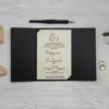 Προσκλητήριο Γάμου Μπεζ με Μαύρο Φάκελο κωδ. 9266 Προσκλητήριο Γάμου Μπεζ με Μαύρο Φάκελο κωδ. 9266