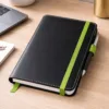 Σημειωματάριο από Πυρογραφική Δερματίνη Μαύρο με Πράσινο Λάστιχο 13x21cm Ριγέ κωδ. ST-M-717L Σημειωματάριο από Πυρογραφική Δερματίνη Μαύρο με Πράσινο Λάστιχο 13x21cm Ριγέ κωδ. ST-M-717L