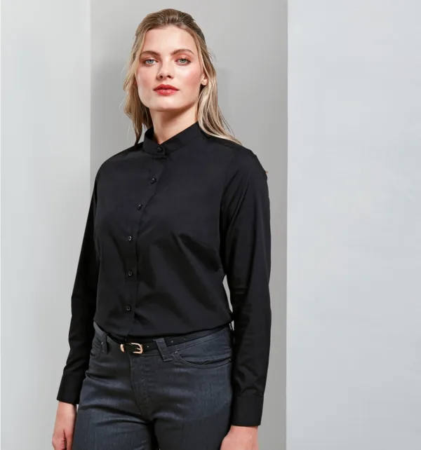 Premier "Grandad" Γυναικείο Μακρυμάνικο Πουκάμισο Με Γιακά "Μάο" κωδ. PR358