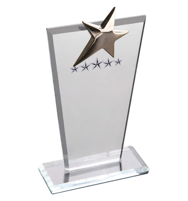 Κρυστάλλινo Βραβείο 12x21cm με Χρυσό Αστέρι κωδ. EKT-128