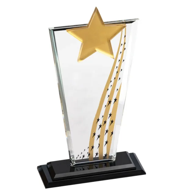 Κρυστάλλινo Βραβείο 12x30cm με Σχέδιο με Αστέρια κωδ. EKT-225