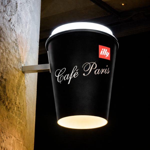 Φωτιζόμενη Ταμπέλα σε Σχήμα Ποτήρι Καφέ με Μπράτσο κωδ. TE-POT60