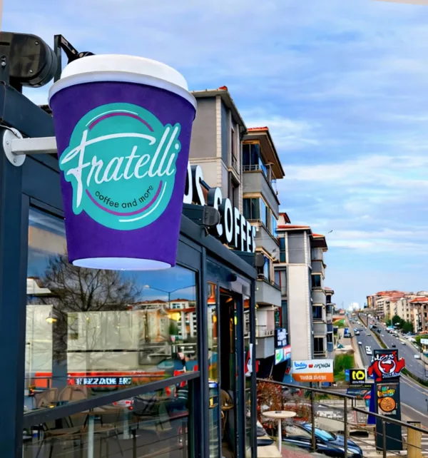 Φωτιζόμενη Ταμπέλα σε Σχήμα Ποτήρι Καφέ με Μπράτσο κωδ. TE-POT60