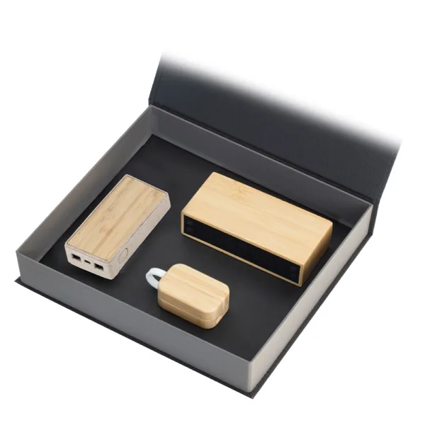 Premium Σετ Δώρου Μπαμπού με Powerbank, Ρολόι γραφείου και Ακουστικά κωδ. 1782 Premium Σετ Δώρου Μπαμπού με Powerbank, Ρολόι γραφείου και Ακουστικά κωδ. 1782