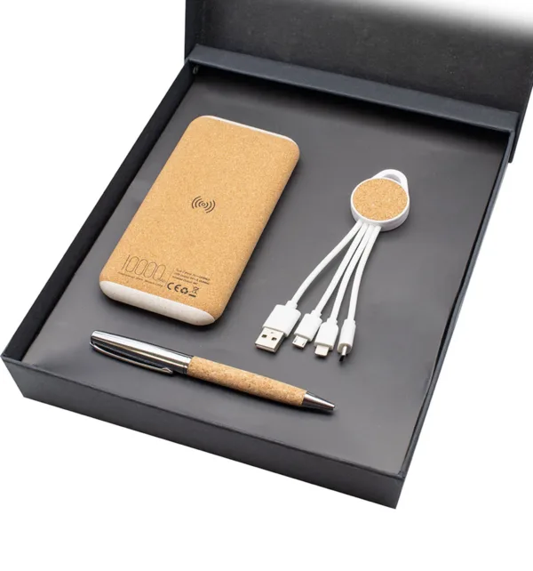 Premium Σετ Δώρου με Powerbank, Kαλώδιο Φόρτισης & Σημειωματάριο από Φελλό κωδ. 1802 Premium Σετ Δώρου με Powerbank, Kαλώδιο Φόρτισης & Σημειωματάριο από Φελλό κωδ. 1802