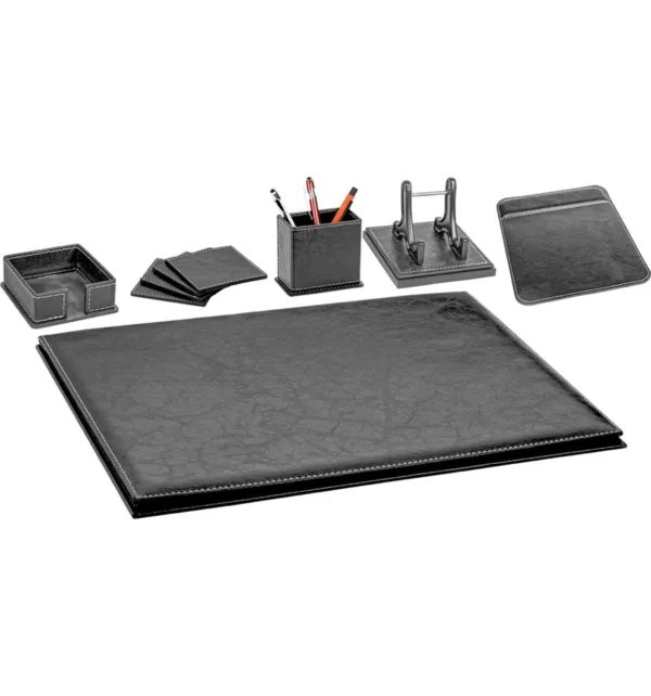 Επιτραπέζιο Σετ Γραφείου από Δερματίνη με Σουμέν, Μολυβοθήκη, Κύβο Σημειώσεων, Σουβέρ, Mousepad και Θήκη καρτών κωδ. W810