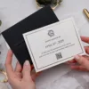 Καρτελάκι Γάμου με Χρυσό Περίγραμμα & Μαύρο Φάκελο – Για Επιβεβαίωση Παρουσίας ή Μενού κωδ. ER52 Καρτελάκι Γάμου με Χρυσό Περίγραμμα & Μαύρο Φάκελο – Για Επιβεβαίωση Παρουσίας ή Μενού κωδ. ER52