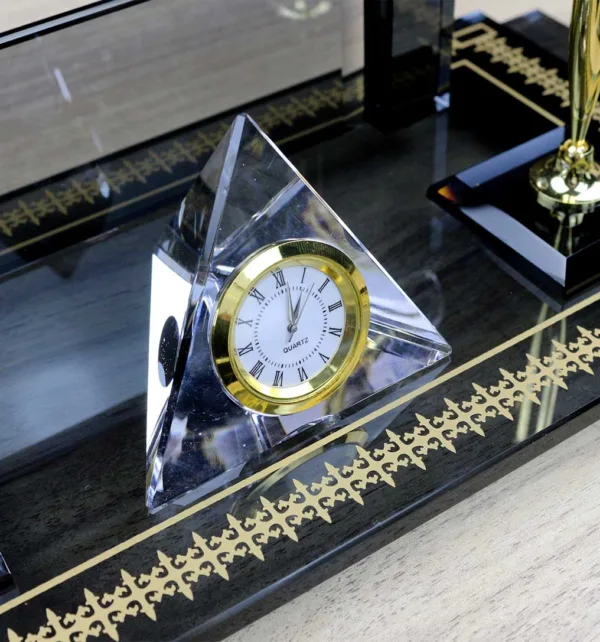 Επιτραπέζιο Σετ Γραφείου Κρυστάλλινο με Θήκη για Στυλό, Θήκη καρτών και Θήκη Postit κωδ. W520