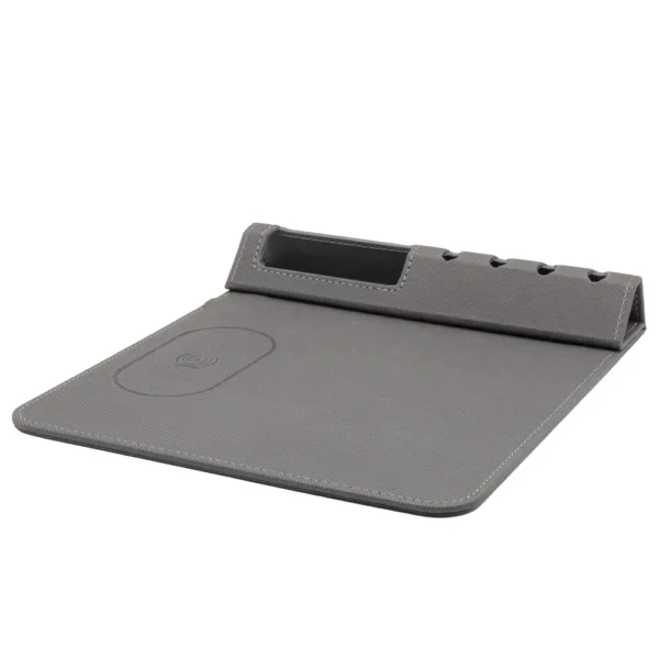 Wireless Mousepad με Βάση για Κινητό και 4 Θήκες για Στυλό Γκρι κωδ. 7361