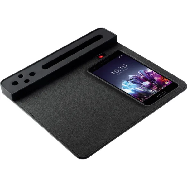 Wireless Mousepad με Βάση για Κινητό και 4 Θήκες για Στυλό Μαύρο κωδ. 7363
