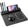 Wireless Mousepad με Βάση για Κινητό και 4 Θήκες για Στυλό Μαύρο κωδ. 7363
