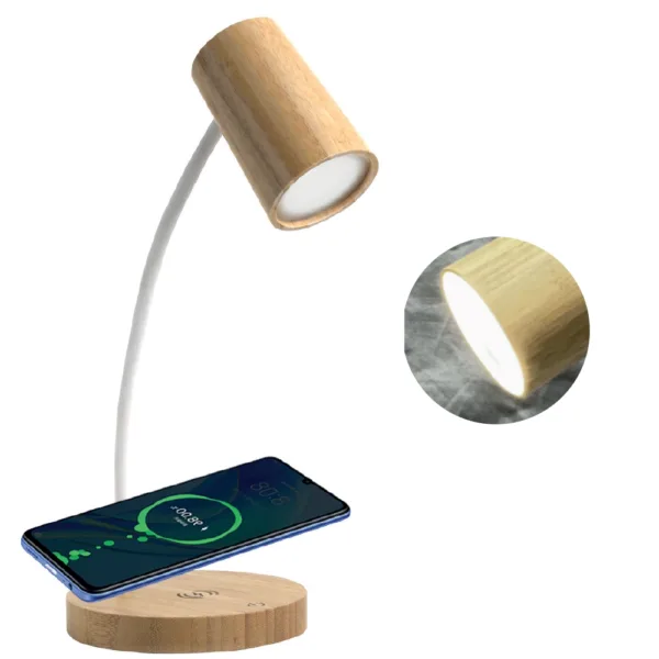 Ασύρματη Βάση Φόρτισης Bamboo 2 σε 1 με Φωτιστικό κωδ. 7303
