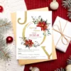 Χριστουγεννιάτικο Προσκλητήριο Γάμου με Θέμα Christmas Joy κωδ. TS862