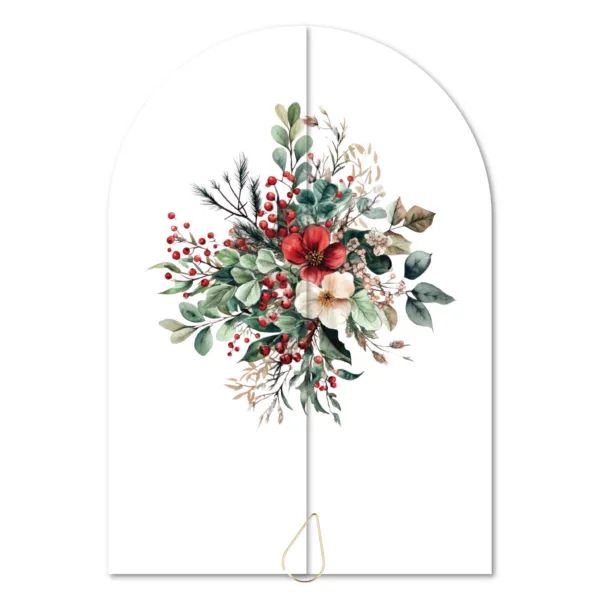 Χριστουγεννιάτικο Προσκλητήριο Γάμου με Θέμα Xmas Flowers Bouquet κωδ. 7864 Χριστουγεννιάτικο Προσκλητήριο Γάμου με Θέμα Xmas Flowers Bouquet κωδ. 7864