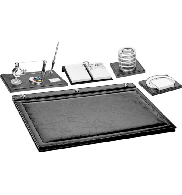 Επιτραπέζιο Σετ Γραφείου από Δερματίνη με Σουμέν, Μολυβοθήκη, Κύβο Σημειώσεων, Θήκη Στυλό, Θήκη Ημερολογίου & Ταμπελάκι κωδ. W830