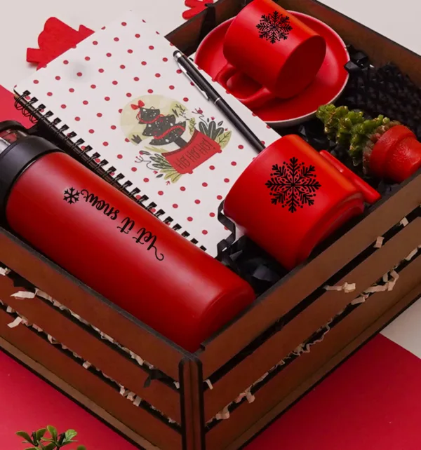 Σετ Δώρου για τα Χριστούγεννα με Μπουκάλι, Σημειωματάριο, 2 Κούπες & Δεντράκι κωδ. 8164