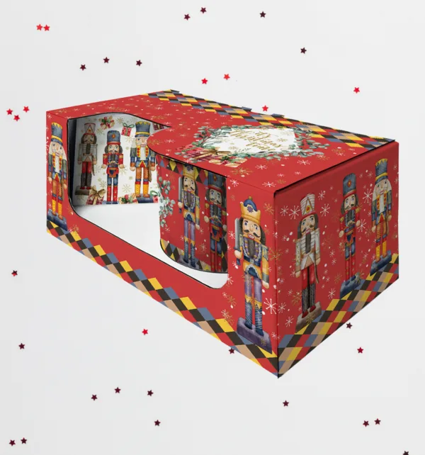 Χριστουγεννιάτικο Σετ Δώρου με Κούπα & Σουβέρ με θέμα Καρυοθραύστης κωδ. TS526S