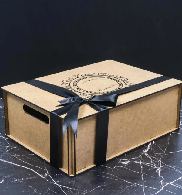 Gift Box με Ειδικό Ξύλινο Κουτί, με 2 Χρυσές Κούπες, Σημειωματάριο, Μπρίκι & Ξύλινο Μαγνητάκι κωδ. 21681