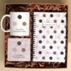 Gift Box με Σχέδιο Polka Dot με Τετράδιο Spiral, Κούπα & Σουβέρ κωδ. 77435