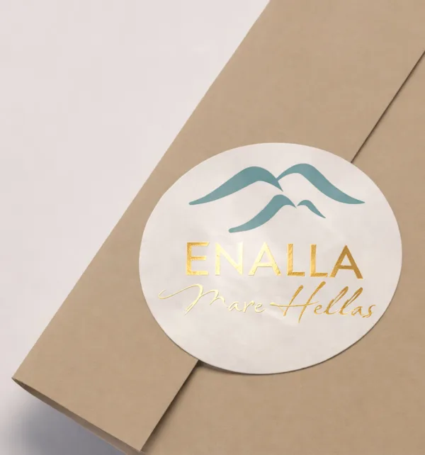 Αυτοκόλλητα-Ετικέτες σε Γυαλιστερό χαρτί με Ειδικό Κοπτικό & Χρυσοτυπία (1.000 τεμάχια) κωδ. EOY