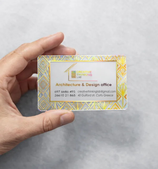 Πλαστικές Κάρτες Διάφανες 0,5mic με Χρυσοτυπία 500 τεμάχια κωδ. SPK RAV-HLGA