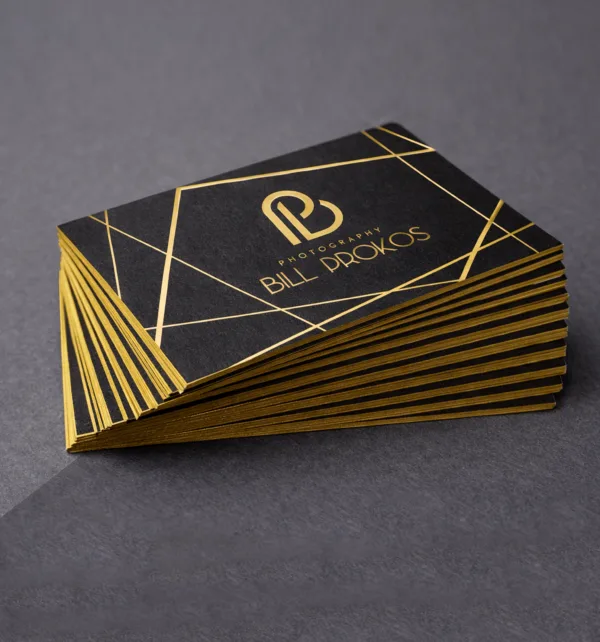 Ανάγλυφες Επαγγελματικές Κάρτες 700γρ. με Χρυσοτυπία & Βαμμένο Σόκορο (1.000 τεμάχια) κωδ. KS-SEKAYC