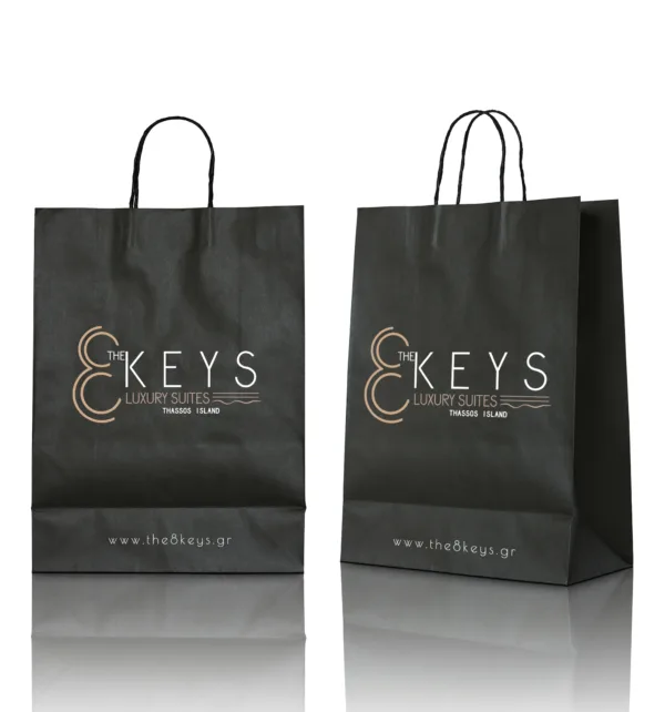 Χάρτινες Τσάντες Μαύρες Kraft με Στριφτό Χερούλι 100 τεμάχια κωδ. DMB