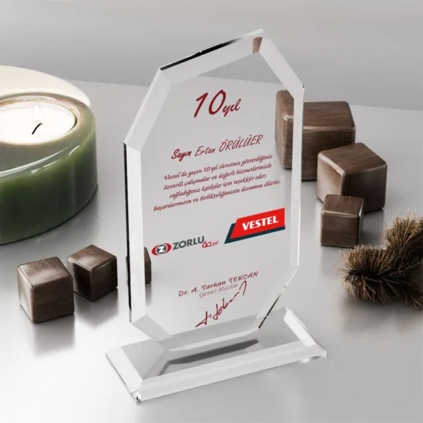 Κρυστάλλινo Βραβείο 12x22cm κωδ. PB-302