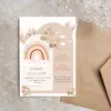 Προσκλητήριo Βάπτισης για Κορίτσι με Σχέδιο με Boho Ουράνιο Τόξο & Φάκελο κωδ. M-91K-BRAI