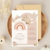 Προσκλητήριo Βάπτισης για Κορίτσι με Σχέδιο με Boho Ουράνιο Τόξο & Φάκελο κωδ. M-91K-BRAI