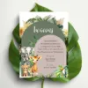 Προσκλητήριο Βάπτισης για Αγόρι με Θέμα Safari -Jungle με Φάκελο κωδ. M-91K-SJB