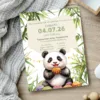 Προσκλητήριο Βάπτισης για Αγόρι με Σχέδιο Panda & Φάκελο κωδ. M-91K-PAN