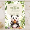 Προσκλητήριο Βάπτισης για Αγόρι με Σχέδιο Panda & Φάκελο κωδ. M-91K-PAN