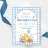 Προσκλητήριο Βάπτισης για Αγόρι με Σχέδιο Winnie the Pooh & Φάκελο κωδ. M-91K-WTP